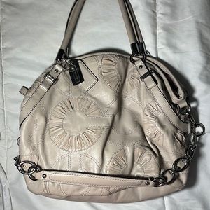 Cream leather Coach hobo purse